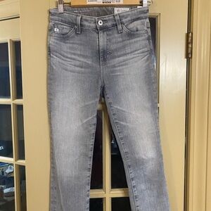 AG Adriano Goldschmied Women's Light Gray Straight Jeans